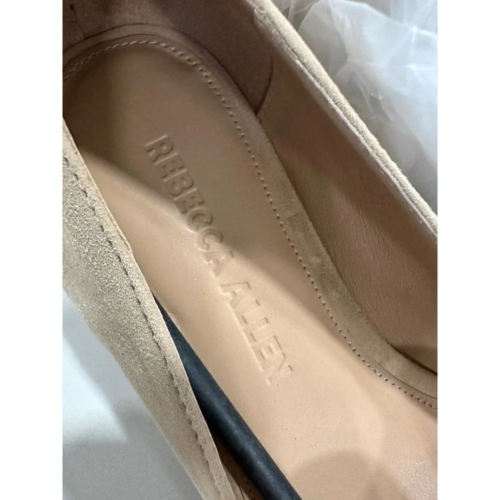 Rebecca Allen The Notch Ballet Flats Nude IV Suede V-Cut Round Toe Shoes 6M